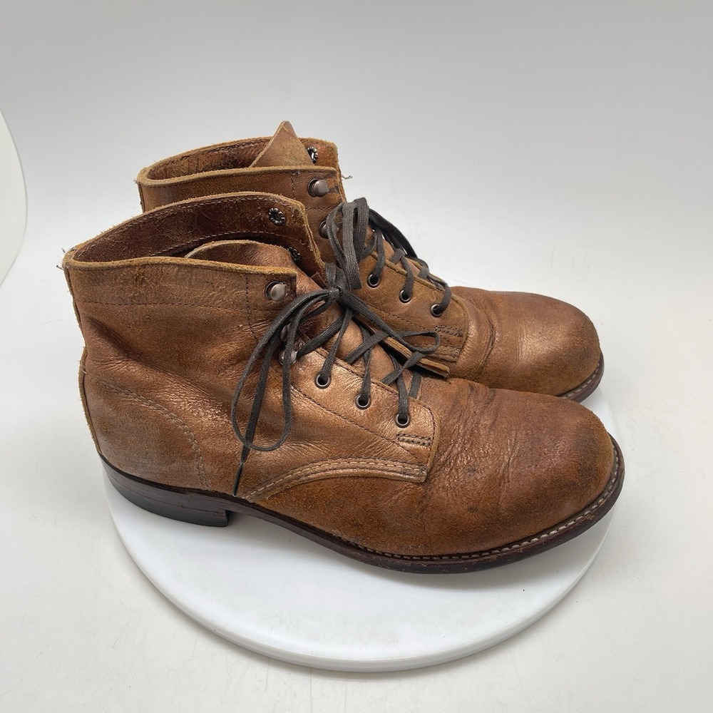 Wolverine 1000 Mile Boots Womens Size 8 Golden Brown Leather USA Made Lace Up